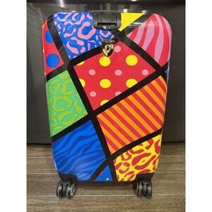 Heys Milano Hard Case Abstract Luggage Spinner Romero Britto